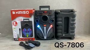 MKC KIMISO-7806 SPEAKER BLUETOOTH KARAOKE 7806 OUTDOOR LEVER LEVER SPEAKER PORTABEL WARNA-WARNI SQUARE STAGE LIGHT 8-INCH MIKROFON REMOTE CONTROL KARTU