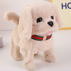 Stuffed Electric Dog Kids Toy Artificial Puppy Wangwang Can Walk and Move Baby Cute Pet Gifts for Boys and Girls