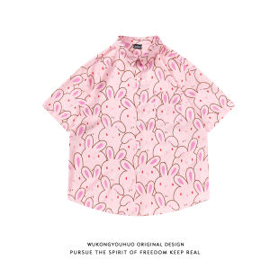 WUKONGYOUHUO | Áo Sơ Mi Vintage In Thỏ Manga Phong Cách Harajuku Mùa Hè