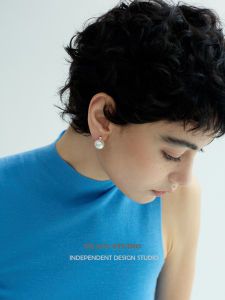 MarieJade French Simple round Pearl Earrings Women High Fashion Jewelry Zirconia Embedded Alloy Gold Plated Silver Finished