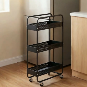 COHF Narrow Gap Kitchen Storage Cart | Mobile Rolling Spice Rack | 3/4-Tier Slim Organizer for Oil Bottles & Seasonings | Must For Small Kitchens