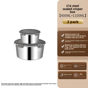 MONLEYTA | Airtight Round Stainless Steel 316 Food Grade Lunch Box Soup Bowl For Office Workers Instant Noodles Packaging Box Manliata
