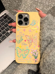 Eco-Friendly Biodegradable Wheat Straw Mobile Phone Case Android Ins Cartoon Lili Sauce New Moon Butterfly Design Apple 15ProMax