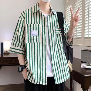 Áo Sơ Mi Nam Tay Ngắn Mỏng Mùa Hè Mới Thời Trang Áo Phông Thường Ngày Cho Học Sinh Trung Học Phổ Thông Chất Liệu Polyester Cotton