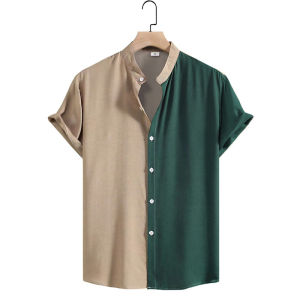 Áo Sơ Mi Cardigan Cổ Đứng Thường Ngày Áo Khoác Cardigan Tay Ngắn Mùa Hè Thường Áo Sơ Mi Nam Dáng Rộng Thoải Mái