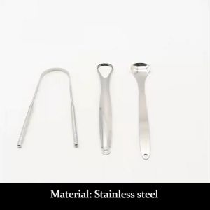 Stainless Steel Tongue Scraper Reusable Tongue Brush Cleaning Scraper Oral Care Keep Fresh Breath Improve Oral Hygiene