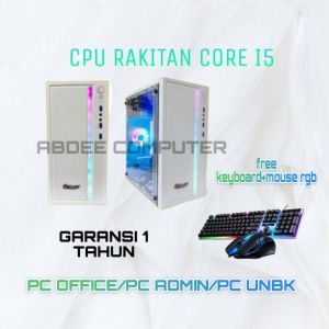 CPU RAKITAN CORE I5  RAM 8 GB HDD 500 GB MONITOR 19  IN WIDESCREEN SIAP PAKAI FREE USB WIFI LENGKAP