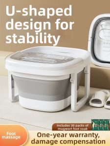 MANJIELI | Portable Folding Foot Tub for Calves Heating and Insulation 40cm+