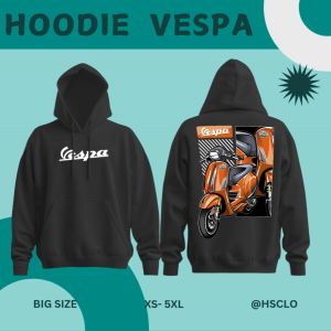 Hoodie Jumper HSCLO Vespa: Sweatshirt Pocket Bahan Fleece Ukuran Jumbo Big Size XS S M L XL XXL 3XL 4XL 5XL