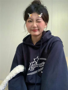 100% Pure Cotton Oversize Hoodie Womens Loose Fit Hong Kong Style Chic Outerwear American Retro Streetwear Korean Commute