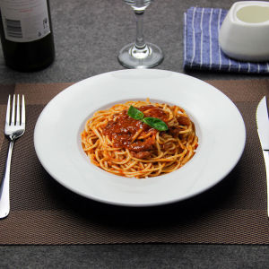 Ceramic Western Style Soup Plate Bowl round Pasta Dish Home Use Dishware Subtype Flying Saucer Dish Cap Shape Cuisine Style