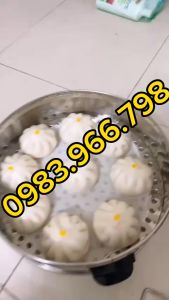 Nồi hấp bánh bao điện size 47cm 3 tầng