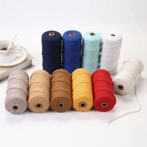 100m Macrame Cord 3mm/4mm 100% Cotton Rope for Handmade Plant Hanger DIY Wall Hanging Making Arts Crafts Cotton Cord