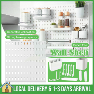 Pegboard Organizer DIY Display Board Wall Display Rack Organizer Shelf Accessories Hanger Board for Kitchen