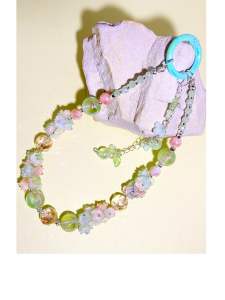 Crystal Floral Green Phone Charm
