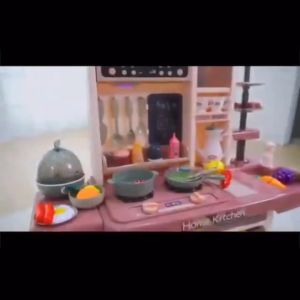 95Cm Kitchen Toys for Girls: Big Size Real Steam Working Simulation of Acoustic-Optic Kitchen Water Spray Cooking Tableware Home Cooking Toys Christmas Toys