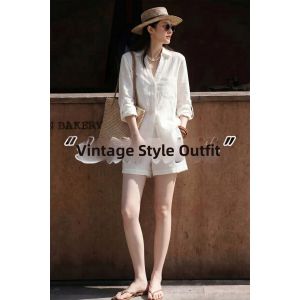 V.C.I | Loose Fit Sun Protection Linen Shirt and Shorts Set