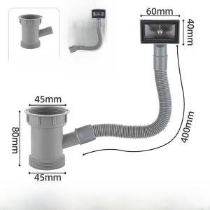 Bộ Ống Thoát Nước Nhà Bếp Bằng Thép Không Gỉ Bộ 2 Cốc Thấp Phụ Kiện Bồn Rửa Nhà Bếp Kiểu Cũ Bằng Kim Loại Bồn Rửa Bằng Thép Không Gỉ