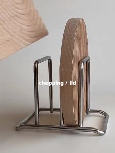 304 Stainless Steel Bold Countertop Kitchen Chopping Board Rack Pot Lid Shelf Large Chopping Board Holder Thickened