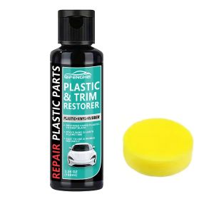 QIFENGHE Black Trim And Plastic Restorer for Vehicles (3.38 Ounces/100Ml) | Revive Dull Bumpers Rubber Vinyl Provides Long-La