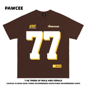 เสื้อยืดแขนสั้นหลวมสไตล์อเมริกันย้อนยุคสำหรับคู่รัก ทรงหลวม แขนสั้น คอกลม สำหรับผู้ชายและผู้หญิง แฟชั่นฤดูร้อน