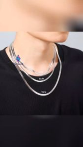 Terbaru Kalung Gepeng Silver & Titanium untuk Pria & Wanita