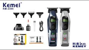 Kemei | KEMEI Km-2384 Mens Hair Cutter Brushless 8000RPM Motor Powerful 2500mAh Charging Dock Quality Salon Beard Trimmer CE Supplier
