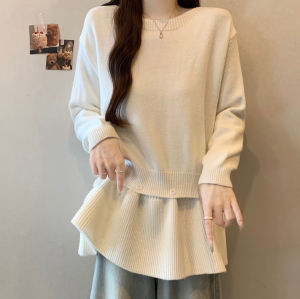Slimming Knit Tunic Sweater Women Gray