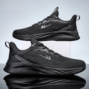 รองเท้าวิ่งชาย Warri 2025 รองเท้าวิ่งกลางแจ้งสีดำ รองเท้าวิ่งสำหรับผู้ชาย รองเท้าวิ่งระบายอากาศได้ดี น้ำหนักเบา รองเท้าวิ่งกันกระแทก