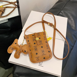 Fashionable Retro Print Mini Shoulder Bag for Women Spring Summer Crossbody Phone Case Bag Soft PU Material Zipper Closure