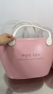 Rubberized Plastic Hand Shopping Bag Basket (3 Sizes) (Choose Color)