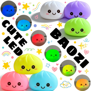 Bandai | New Arrival Hot Selle- Simulation Baozi Fairy Lights Soft Cute Lamp Birthday Gift Prank Props Colorful Glowing Toy Squishy Gifts