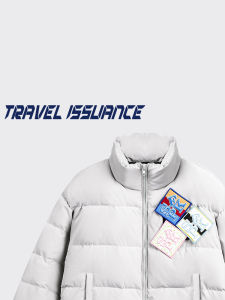 Travel Issuance Thickened Loose down Jacket Magic Tape National Trend Fashion for Men Winter Outdoor Sportswear