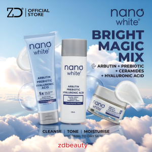 [NEW & IMPROVED] Nanowhite Double Action Skincare Set Cleanser Toner Moisturiser Hydrating