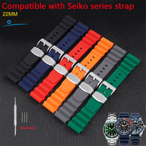 Aotelayer 22mm Diving Rubber Watch Strap Men Sport Waterproof Silicone Watchband Stainless Steel watchbuckle Accessories for Seiko