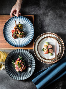 ชามเซรามิคสไตล์ญี่ปุ่นสวยงาม เครื่องครัวสำหรับใช้ในบ้าน ชามอาหารขนาดใหญ่ ชามทานเช้า ชามอาหารกลางวัน ชามอาหารเย็น