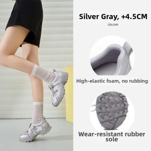 Josiny | Height Increasing Casual Dad Shoes Silver