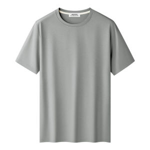 miiow | Ice Silk Cool Feeling Breathable Acetate Modal Short Sleeve T-Shirt Mens Summer New Style Loose Fit Round Neck Solid Color