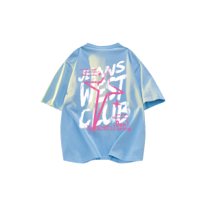 Áo Thun Cotton Tay Ngắn in Chữ Phong Cách Mỹ Mùa Hè Thường Ngày Thoáng Khí Dáng Rộng Thoải Mái Cho Thanh Thiếu Niên