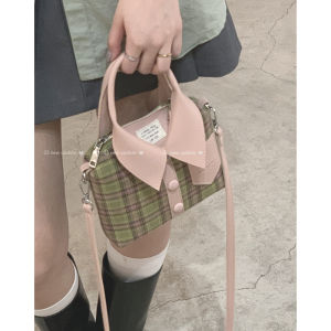 Gingham Handbags Womens 2023 New Arrival Trendy South Korea Stylish Sling Bag in a Jacket Loy Easiest for Match Ins Shoulder Messenger Bag