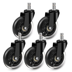 AD 5Pcs Furniture Casters 10MM 11MM Heavy Universal Mute Wheel 360° Swivel Rubber Roller for Platform Trolley Chair Accessories