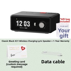 High Fidelity Large Volume Clock Bluetooth Speaker with Wireless Charging