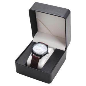 Fashionable PU Leather round Corner Watch Bracelet Jewelry Display Packaging Box Single Storage Case Business Show Purpose
