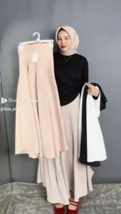 Rok Audy Skirt - Korean Loose Maxi - Rok Panjang Wanita Anti Kusut - Rok Flare Wanita Bahan Scuba Premium