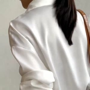 Atasan Kemeja Kerja Wanita Polos Shakila Twill Lengan Panjang