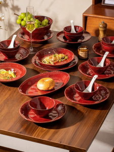 mornenjoy | Wedding Gift Glazed Retro Wabi-Sabi Dinnerware Set