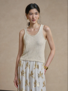 Soft Light Pure Cotton Bulky Yarn Knit Vest