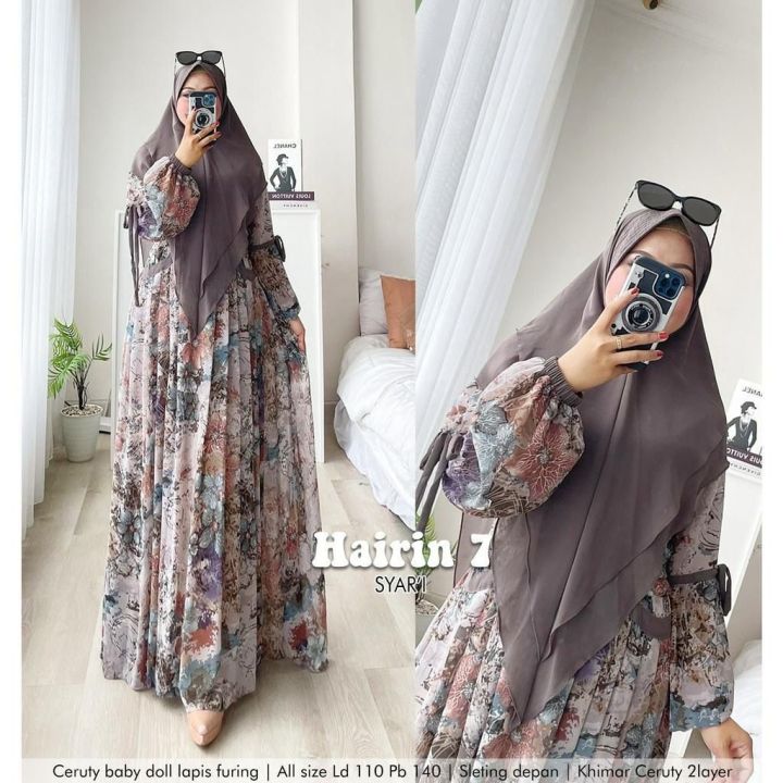hairin 7 syari/gamis syari/setelan syari/gamis  kekinian