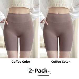 Miiow | Womens High-Waist Safety Pants Under Skirts Anti-Light Non-Rolling Seamless Base Layer Three-Quarter Sharkskin Tights