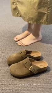 ⚡KAIDEE⚡รองเท้าเปิดส้น หนังกลับ รองเท้าแฟชั่นปิดนิ้วเท้า พื้นนุ่ม แบบลำลองสำหรับใส่กลางแจ้ง กันลื่น ระบายอากาสได้ดี น้ำหนักเบา